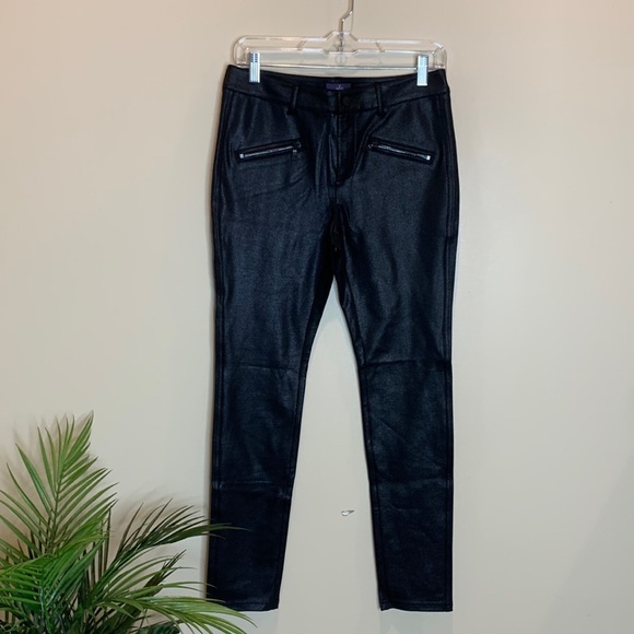NYDJ black faux leather ponte leggings - Picture 1 of 8